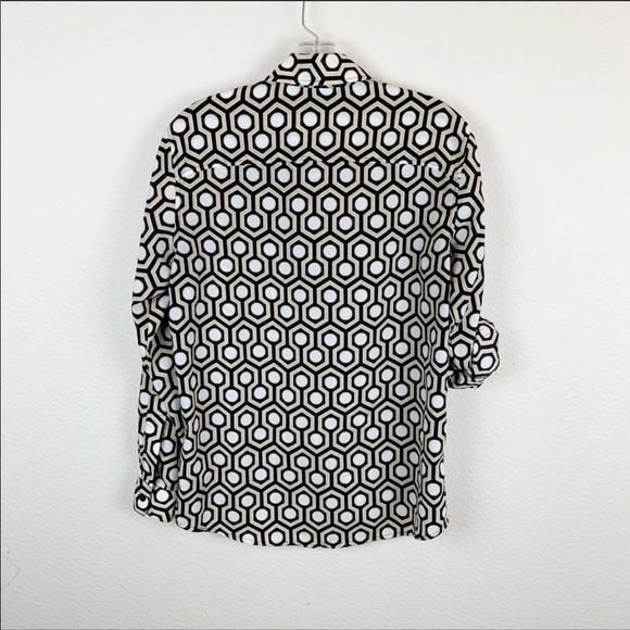 Michael Kors Geometric Button Down Top XS - Picture 4 of 7